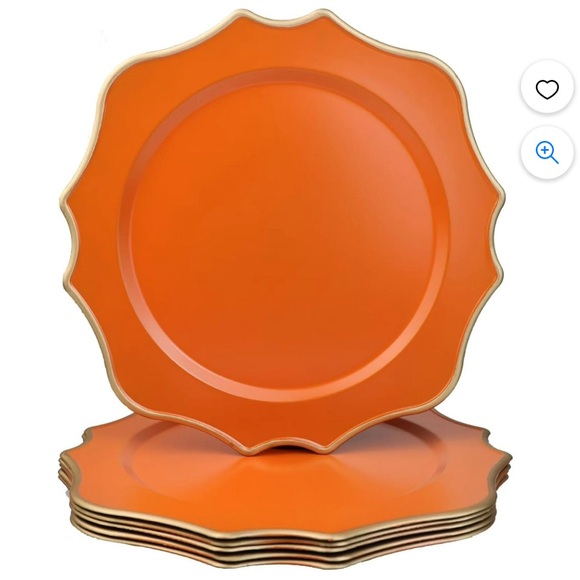 OMURIKO Orange Charger Plates- 6ct - Picture 6 of 6